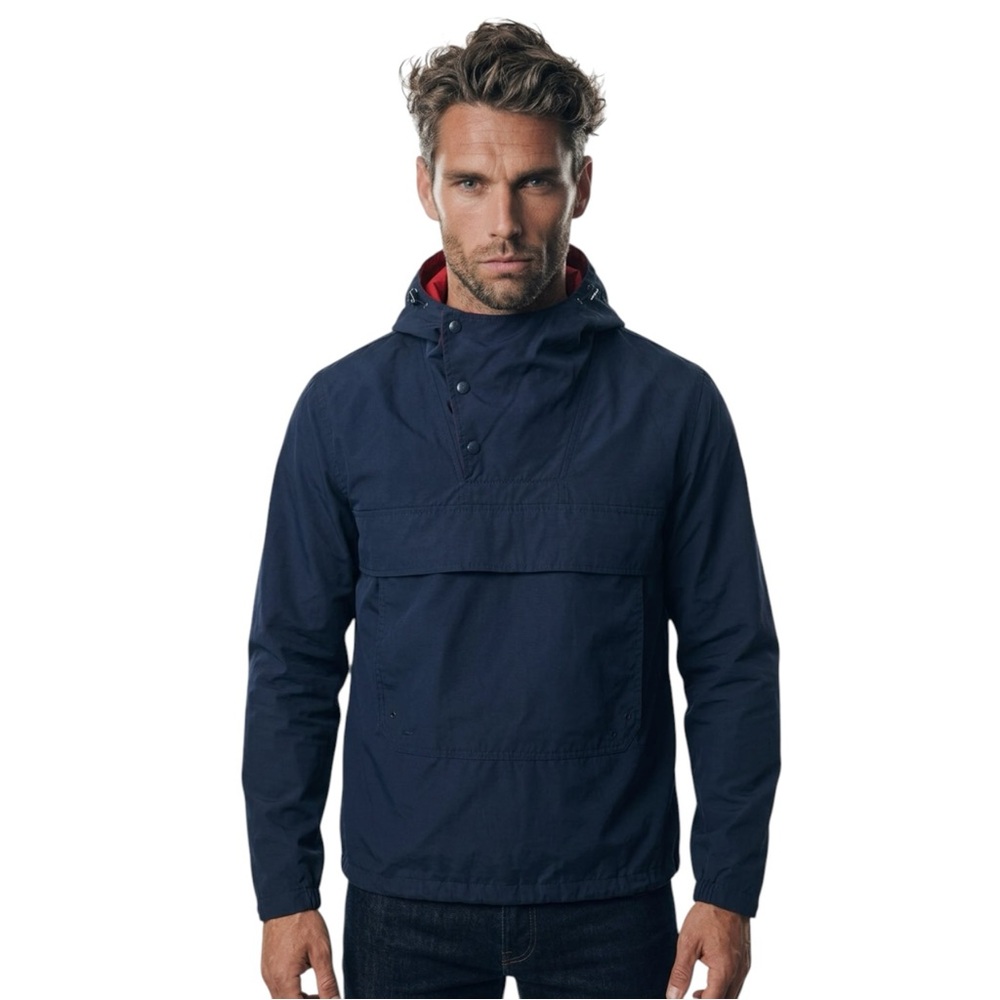HM Mauritz‎ Archive Collection Mens Navy Blue Red Anorak Pullover Jacket Small
